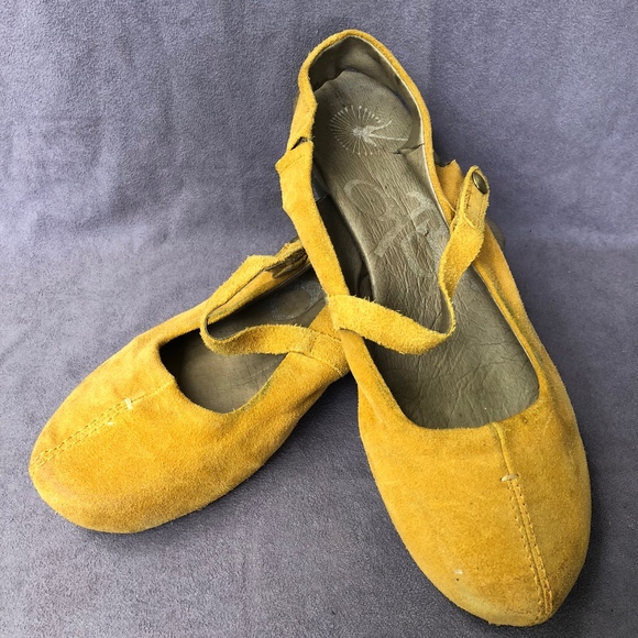 yellow mary jane flats